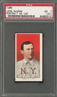 1909-11 T206 White Border John McGraw, Portrait, No Cap – PSA NM 7 (OC)